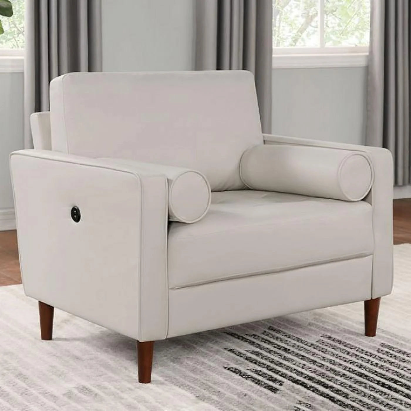 Beige Flannelette Living Room Set 3pcs R796