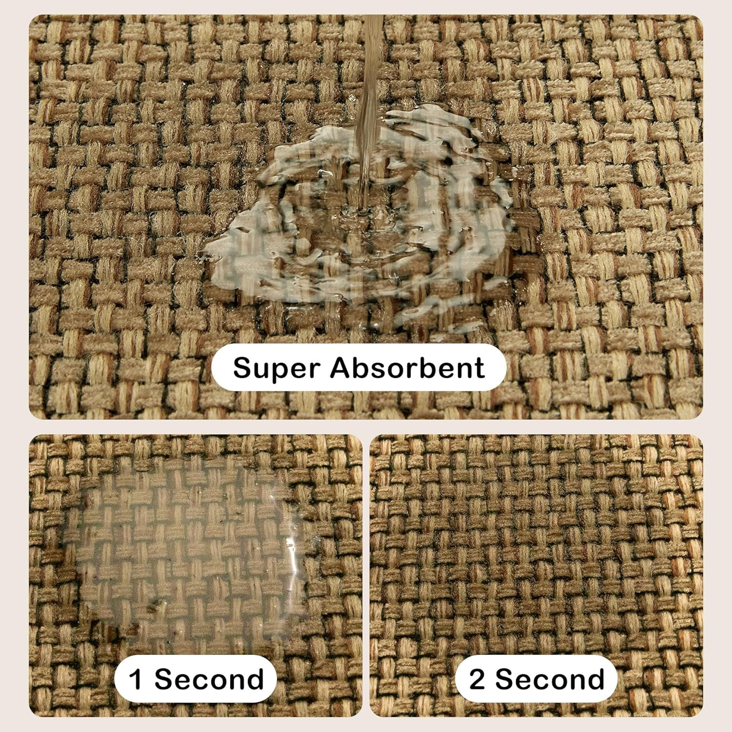 Beige Cushioned Anti-Fatigue Kitchen Mats 2PCS 17.3"x28" 17.3"x47" I6502