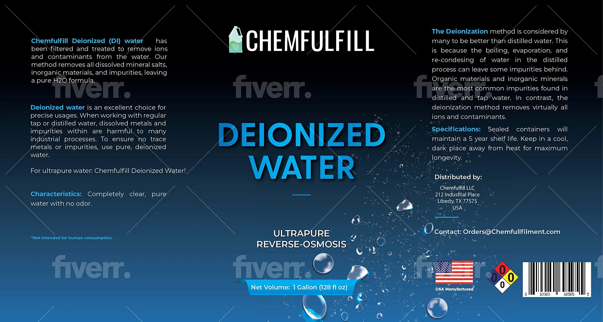 Deionized Water (Gallon (128 fl oz)) G947