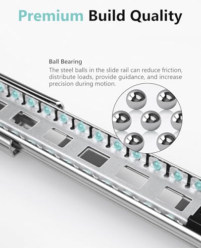 Soft Close Drawer Slides 22 inch Full Extension Ball Bearing Side Mount 100lb Load Capacity U2002
