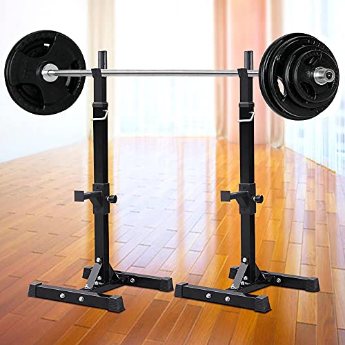 Pair of Adjustable Solid Steel Squat Rack Stands O494