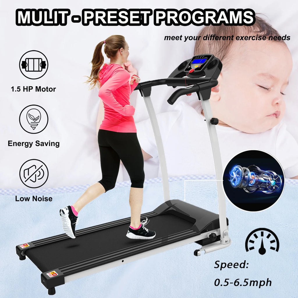 White Foldable Electric Treadmill H227