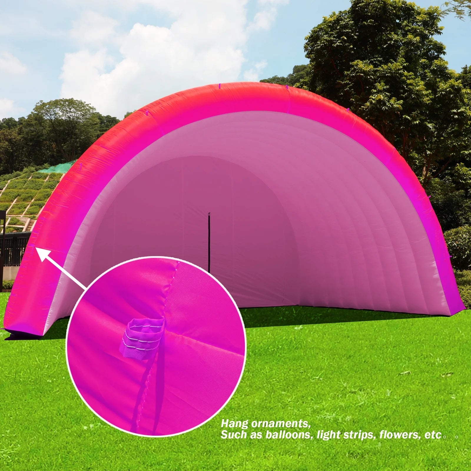 Rose Red Portable Inflatable Arch Tent 26.2×14.8×13.1FT K32634