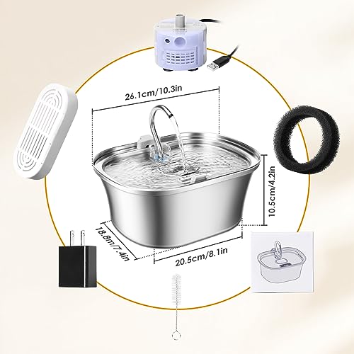 3.2L Stainless Steel Cat Water Fountain H2527