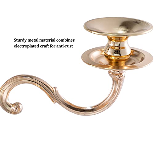 4Pcs 5 Arm Gold Metal Candelabra J44702