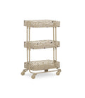 Cream Metal Three Tier Cart A580