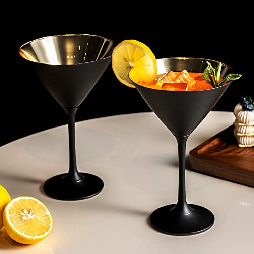 8 Ounce Copper Tone Martini Glasses, Set of 2 P914363