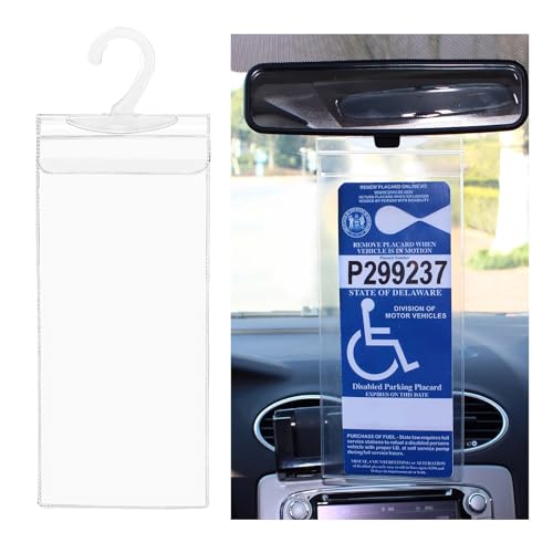 2 PCS Ultra Transparent Disabled Permit Protective Cover for Sun Visor R67193