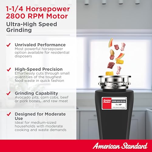 Black 1/2 HP Heavy Duty Garbage Disposer P714