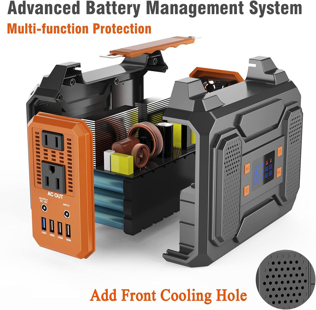 Portable Power Station 300W 280Wh 75000mAh Lithium Battery Backup Power Source with Flashlight D97633