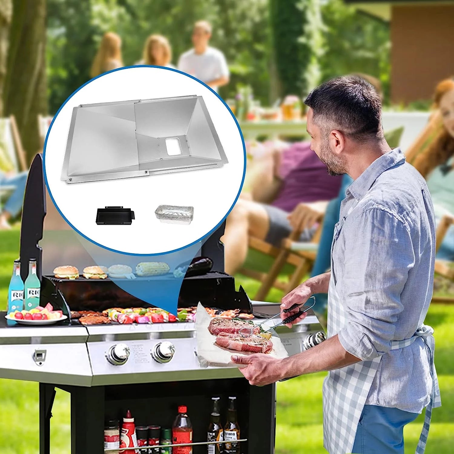 10 Pcs Aluminum Drip Tray Pan for Gas Grill H630