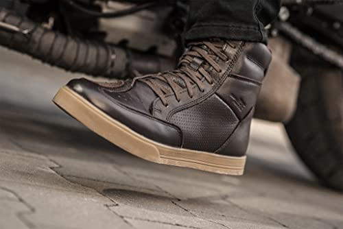 Leather Motorcycle Shoes with Side Zipper F674716