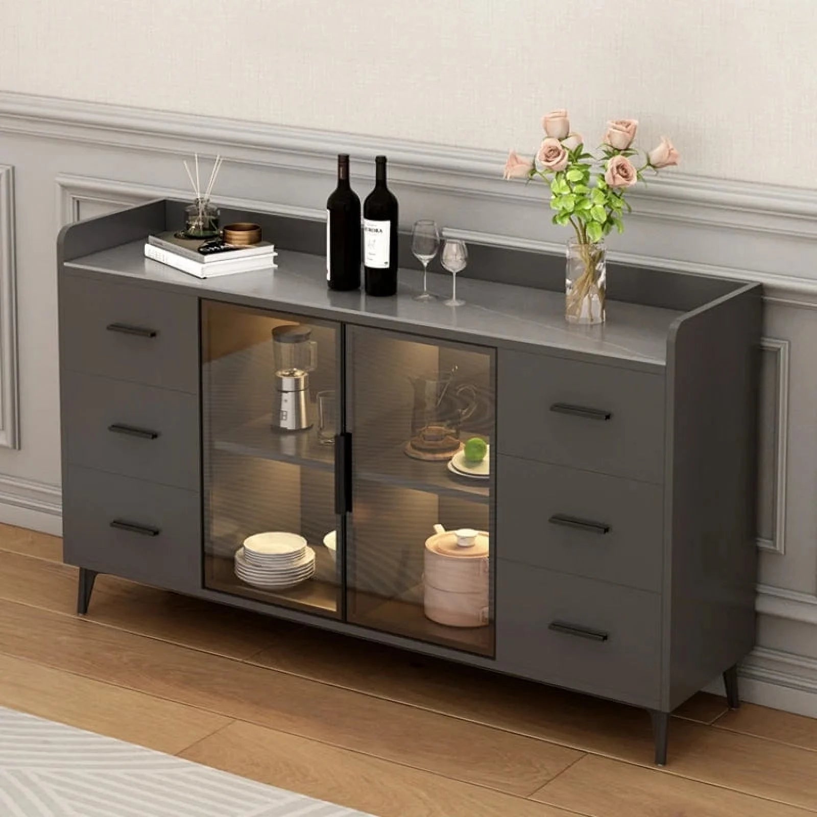 Wood Sideboard Storage Cabinet W1214