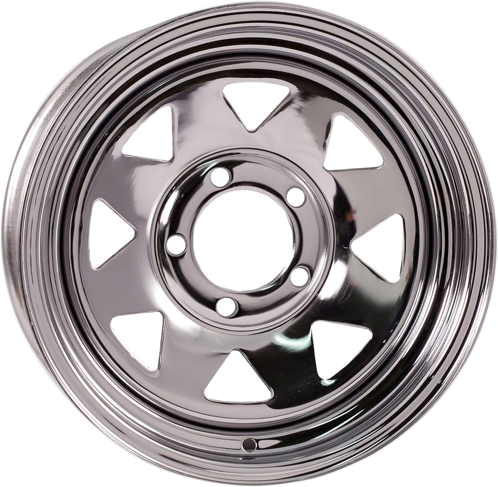 Chrome Spoke Trailer Rim 15X6 5 Lug 4.5 Inch Center Wheel Z967001