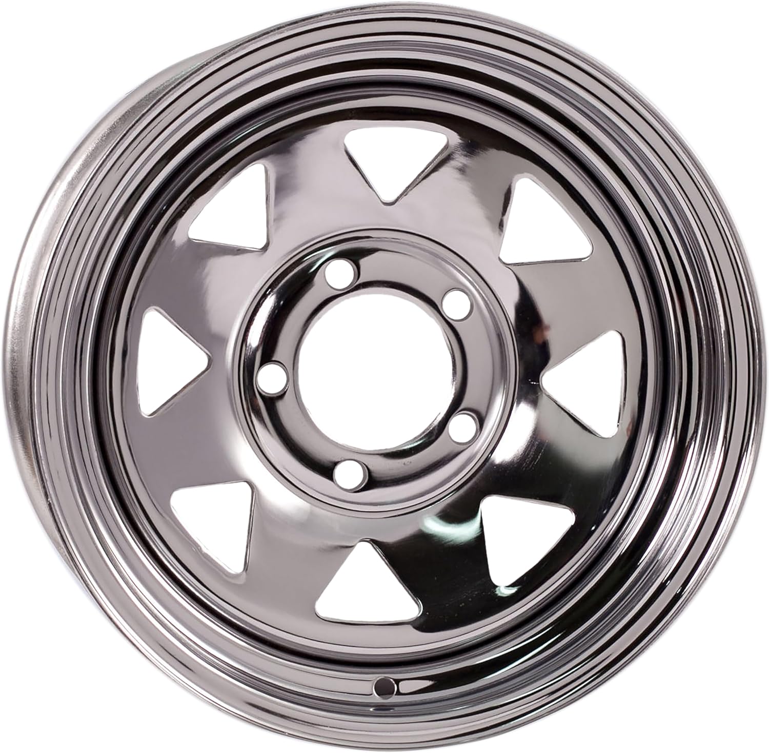 Chrome Spoke Trailer Rim 15X6 5 Lug 4.5 Inch Center Wheel Z967001