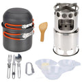 Camping Cookware Mess Kit with Camping Stove B7549
