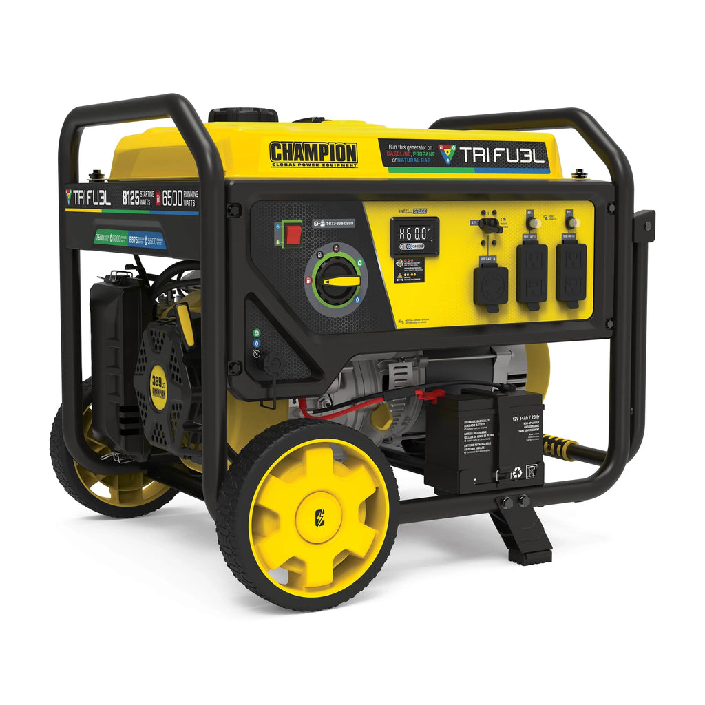 6500-Watt Tri-Fuel Portable Generator with Electric Start V6013