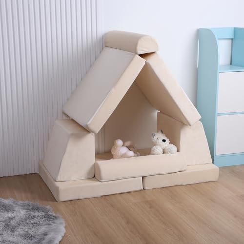 Beige Modular Kids Play Couch K415