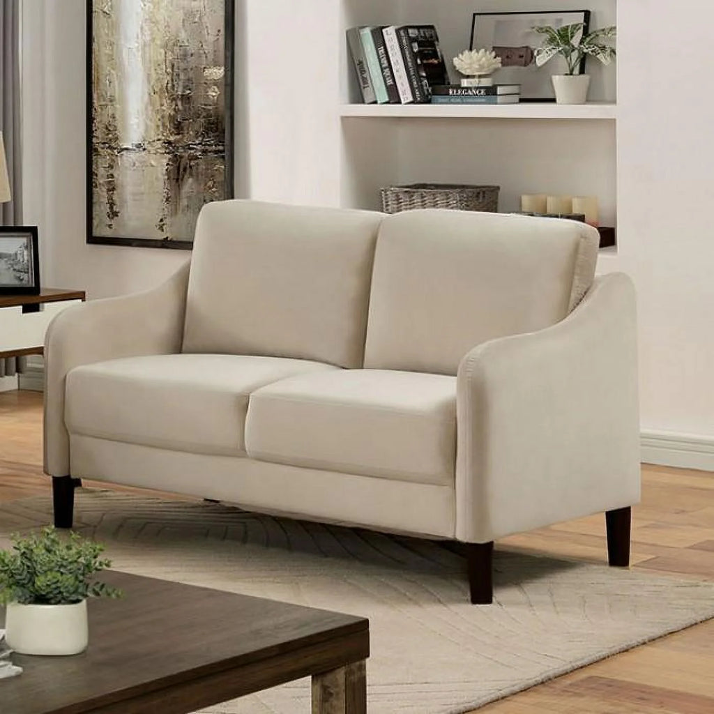 Beige Flannelette Living Room Set 3pcs R796