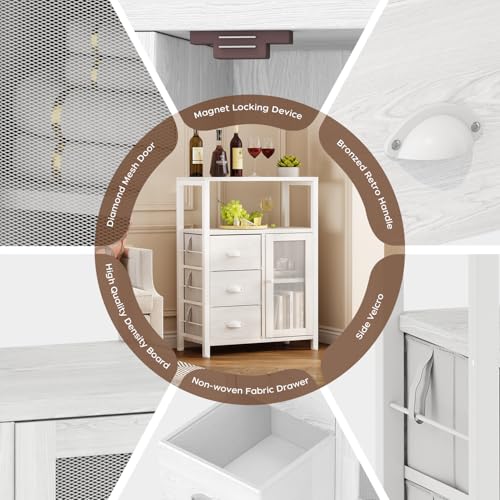 Bathroom Floor Storage Cabinet with 3 Removable Drawers and 1 Door Z784