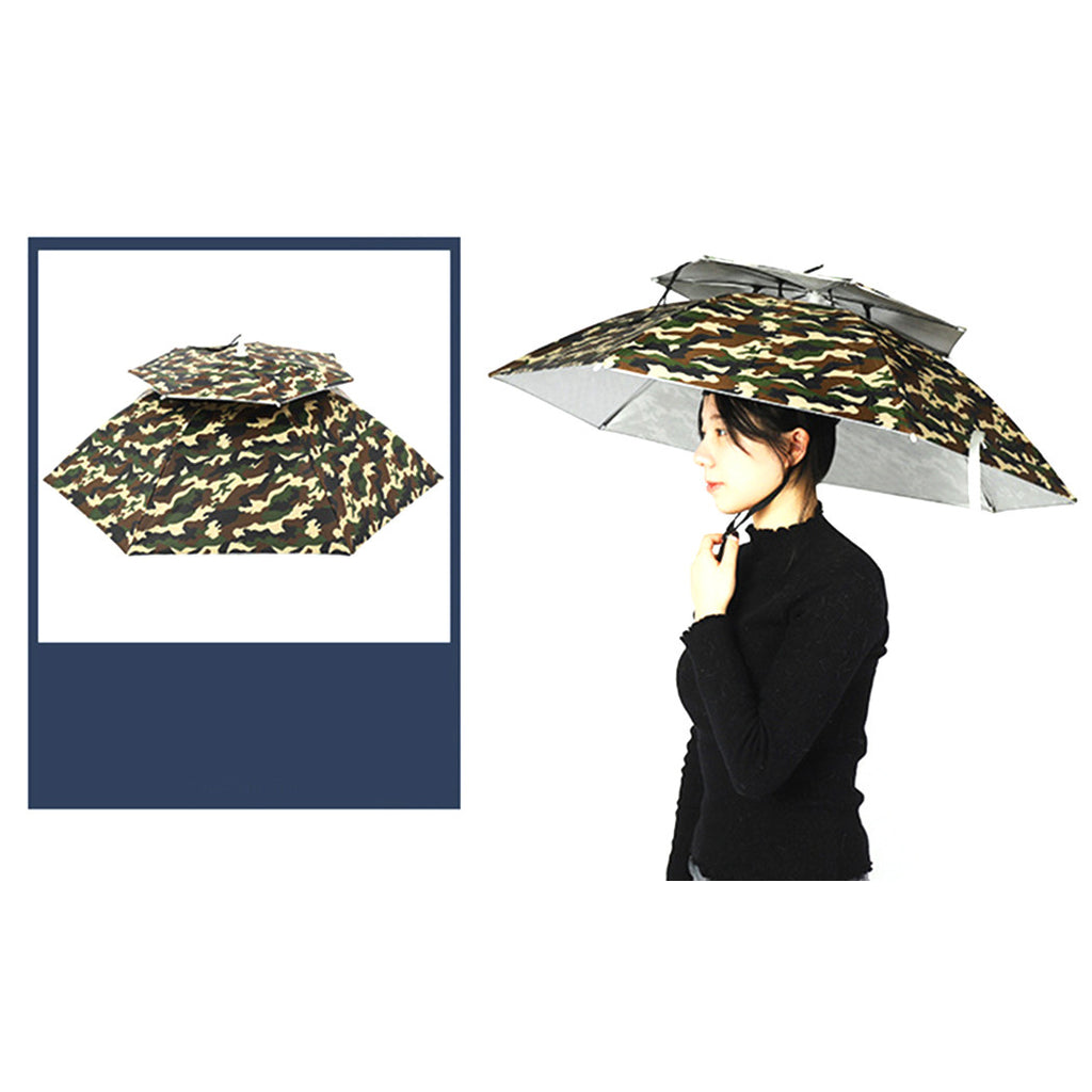 Folding Windproof Umbrella Hat I6431