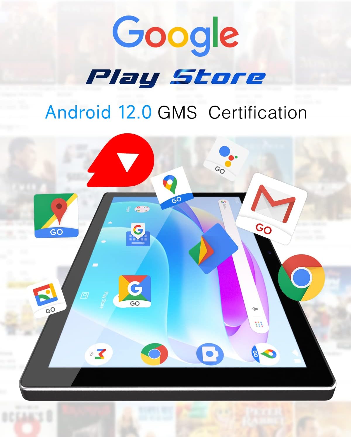 10.1 Inch Android 12 Tablet with Keyboard, 2GB RAM, 32GB ROM, 512GB Expandable Y949609