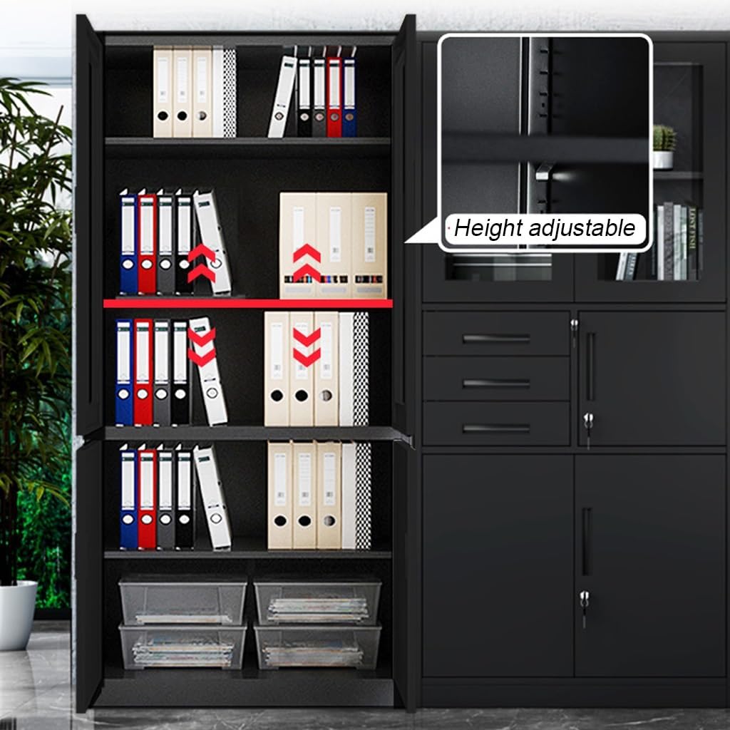 71" Tall Metal Storage Cabinet with Locking and Adjustable Shelves G3556