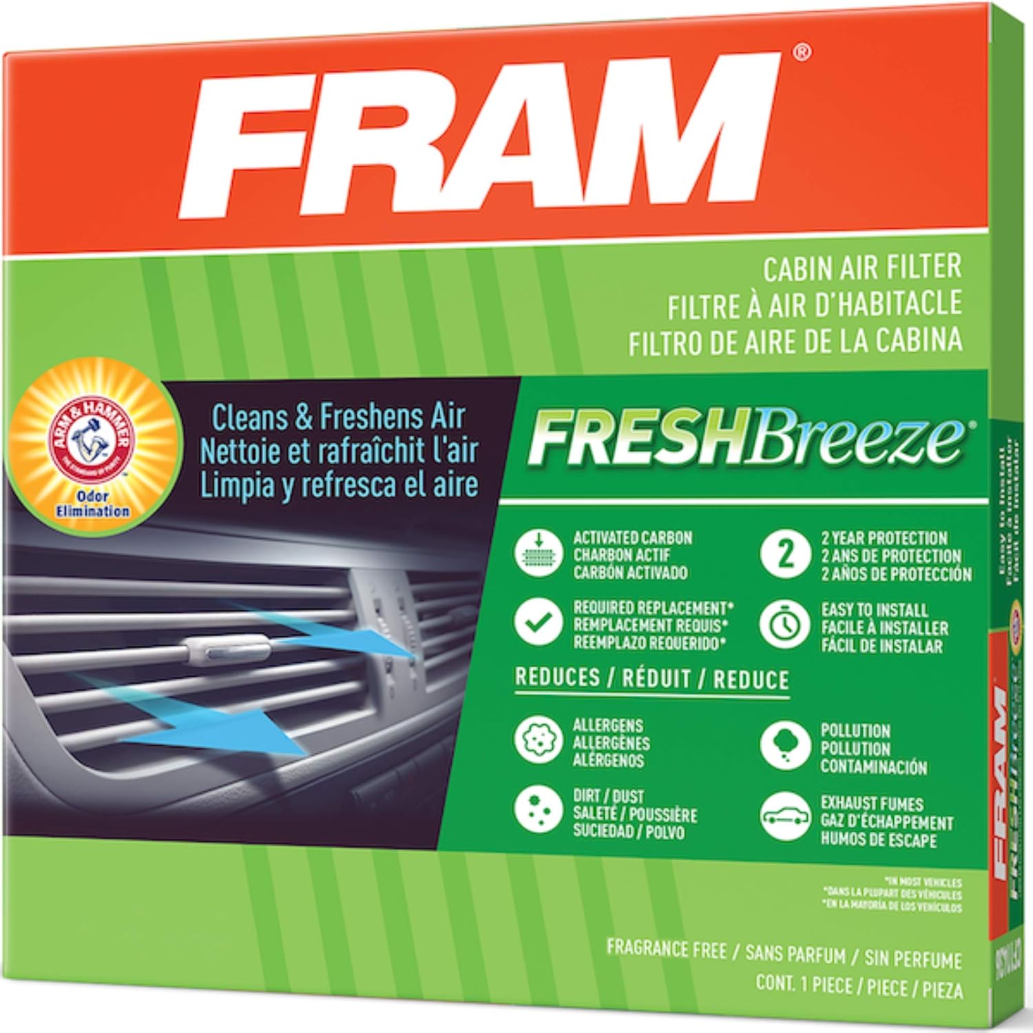 Cabin Air Filter with Arm and Hammer Baking Soda J21853