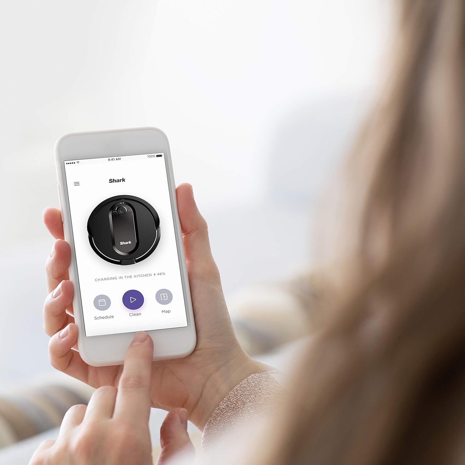 Black Wi-Fi Connected Robot Vacuum P452