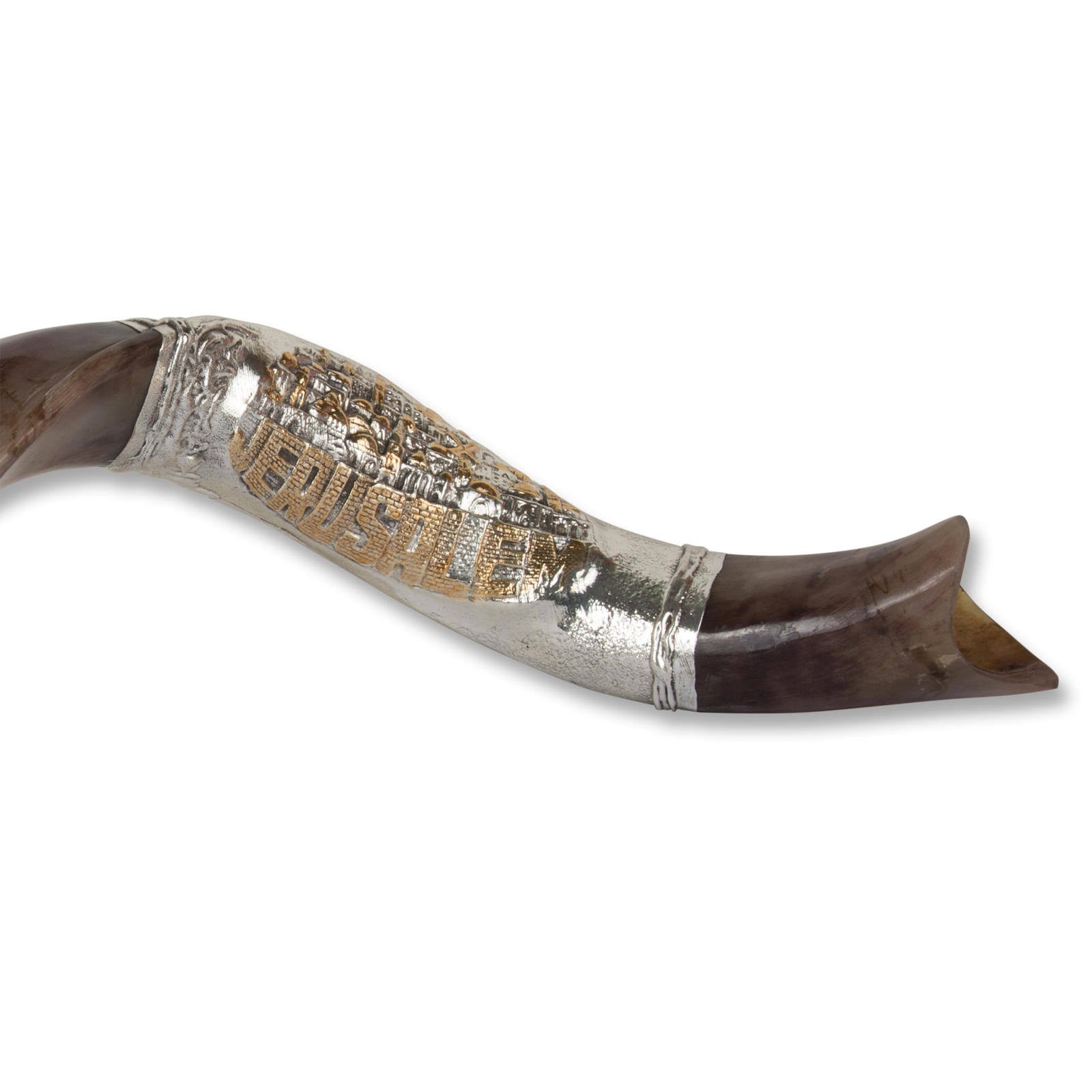 Sterling Silver Plated Yemenite Kudu Shofar Q1604