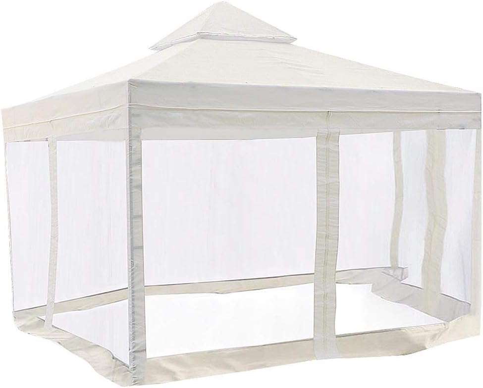 White 10'x10' Gazebo Top Replacement Mesh Net D343911