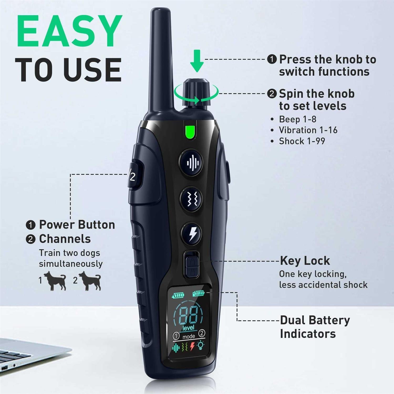 Dog Shock Collar with Flashing Light P62850