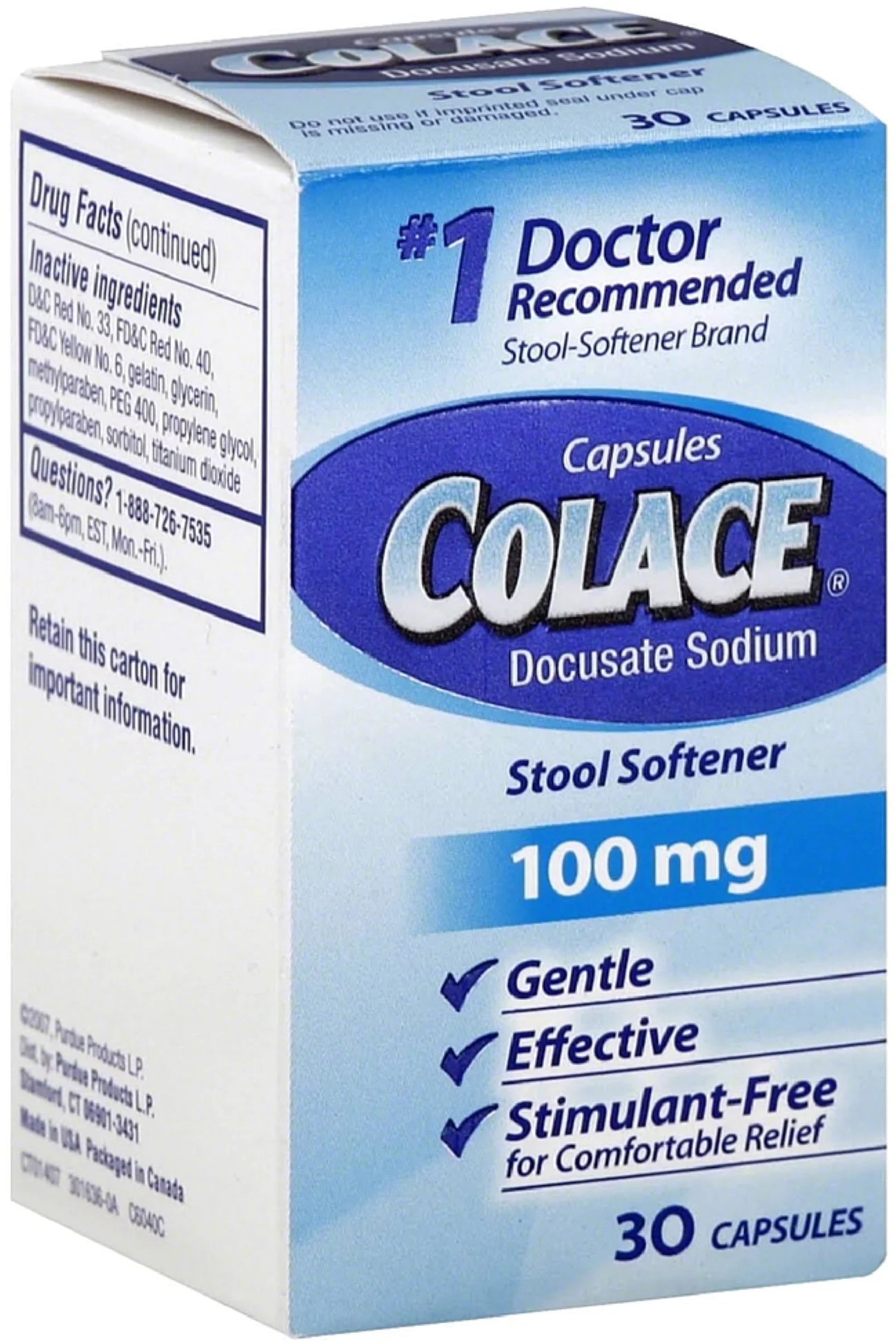 100 mg Stool Softener Capsules 30 ea (Pack of 2) H9524