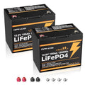 2-Pack 12V 100Ah LiFePO4 Automotive Batteries, 100A BMS Each, Group 24 L96460