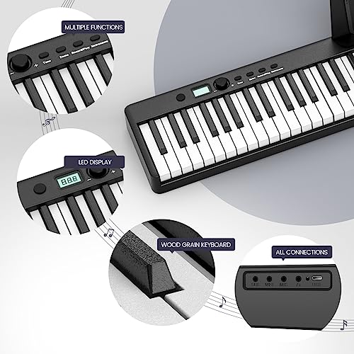 88 Key Digital Piano with Lighted Keys Folding Portable Piano with Piano Bag Bluetooth MIDI Electric Piano Keyboard Y3408