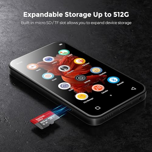 72GB MP3 Player with Bluetooth, 4.0" Full Touchscreen, Speaker, Voice Recorder, E-Book, Blue Z176210