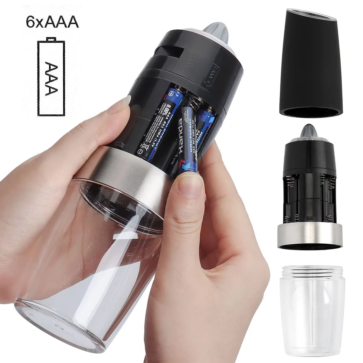 2 Pack Electric Salt and Pepper Grinder Set with Adjustable Coarseness D33947