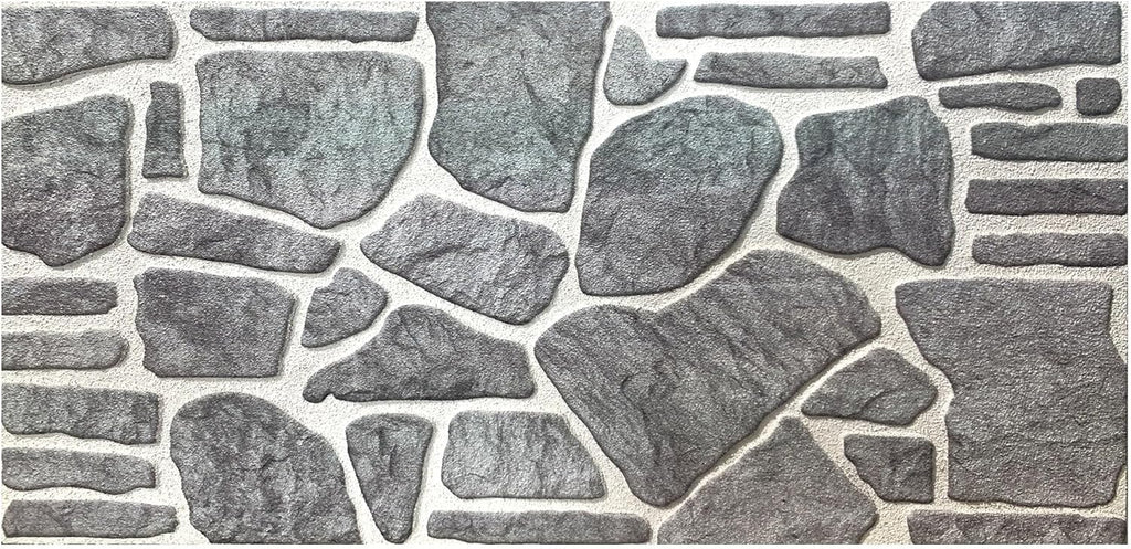 Bluish Grey White Faux Stone 3D Wall Panels, 54 sq ft, 40" x 20", Pack of 10 Q279