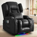 Brown Velvet Power Recliner Sofa with Massage & Heat I6358