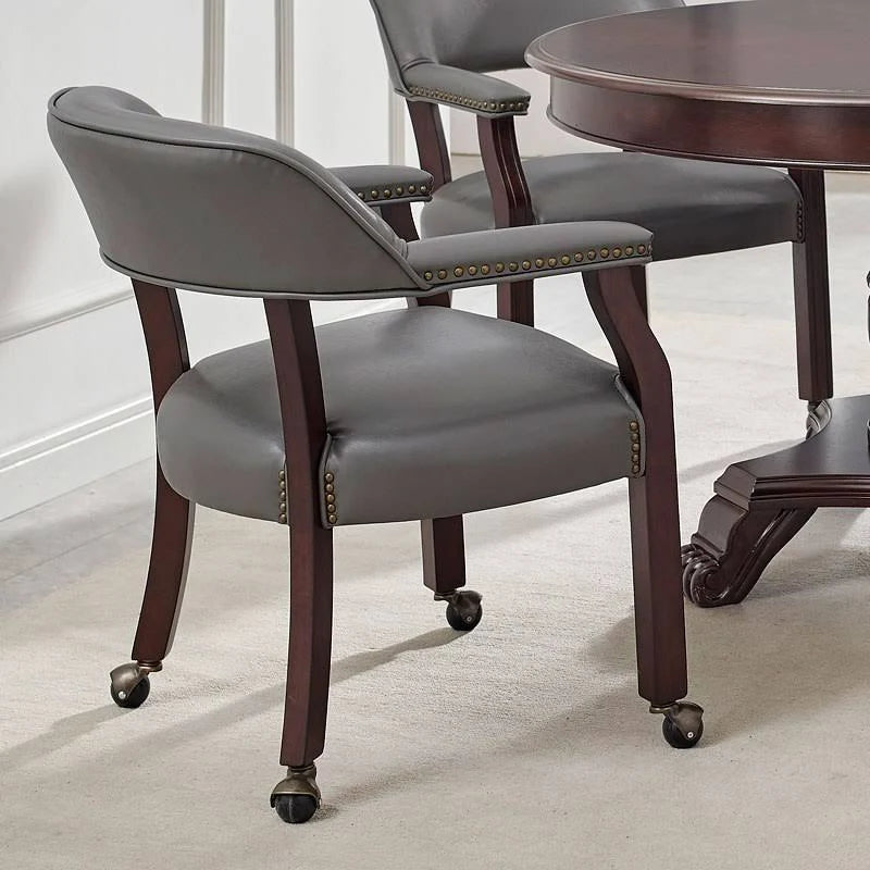 Gray Arm Chair with Casters E532
