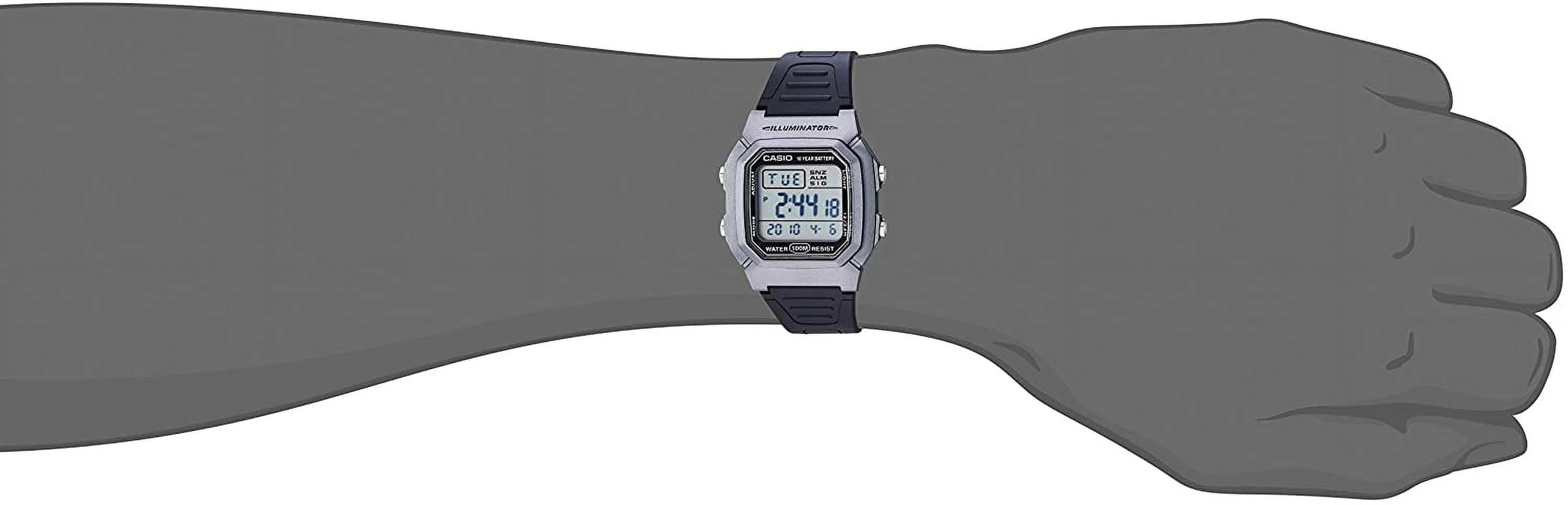 Silver Black Dual Time Digital Watch Q95278