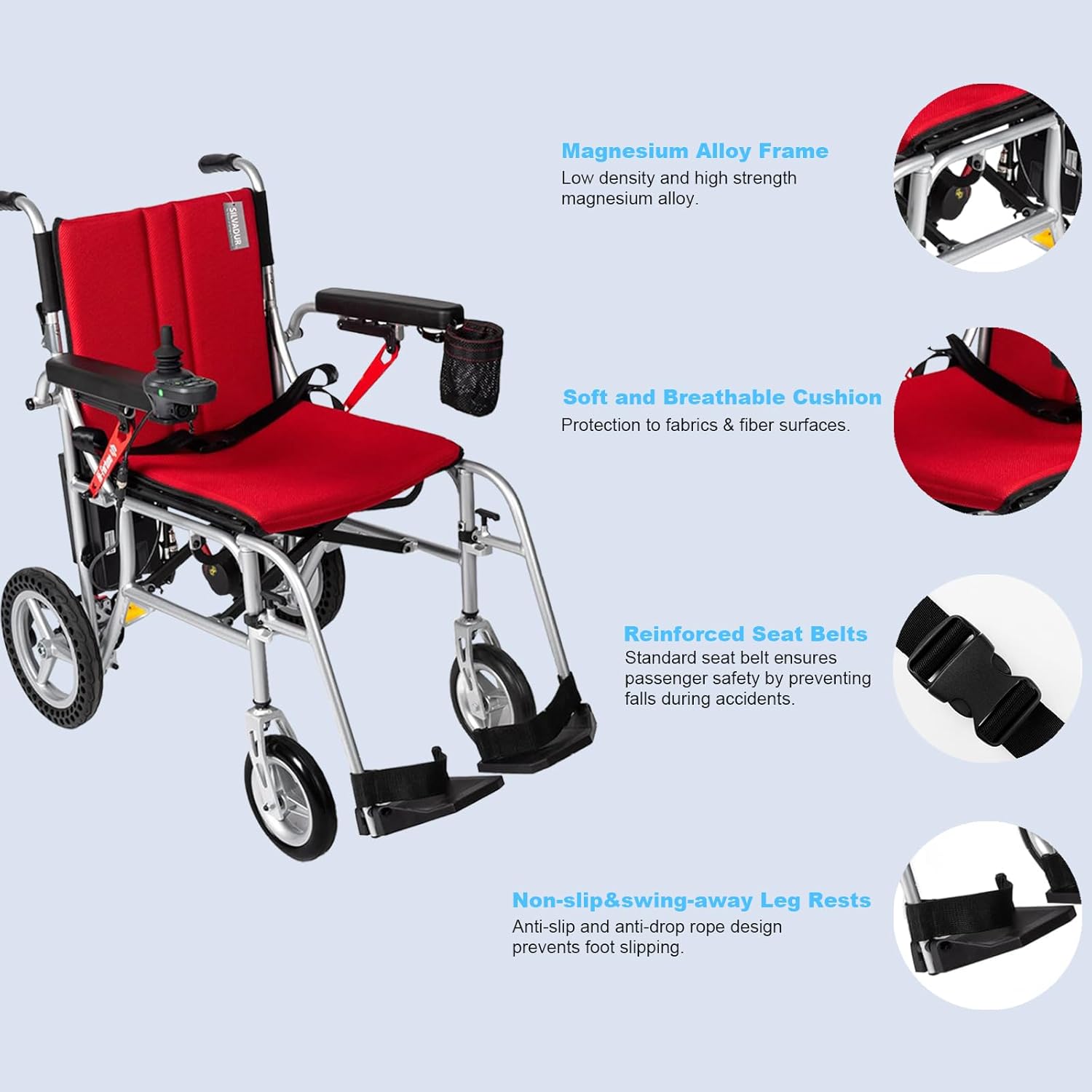 Lightweight Electric Wheelchair 35lbs Foldable Power Wheelchair Q94909