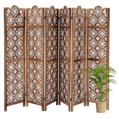 5.6FT Tall 6 Panel Shoji Screen Room Divider Folding Wooden Privacy Partition L681553