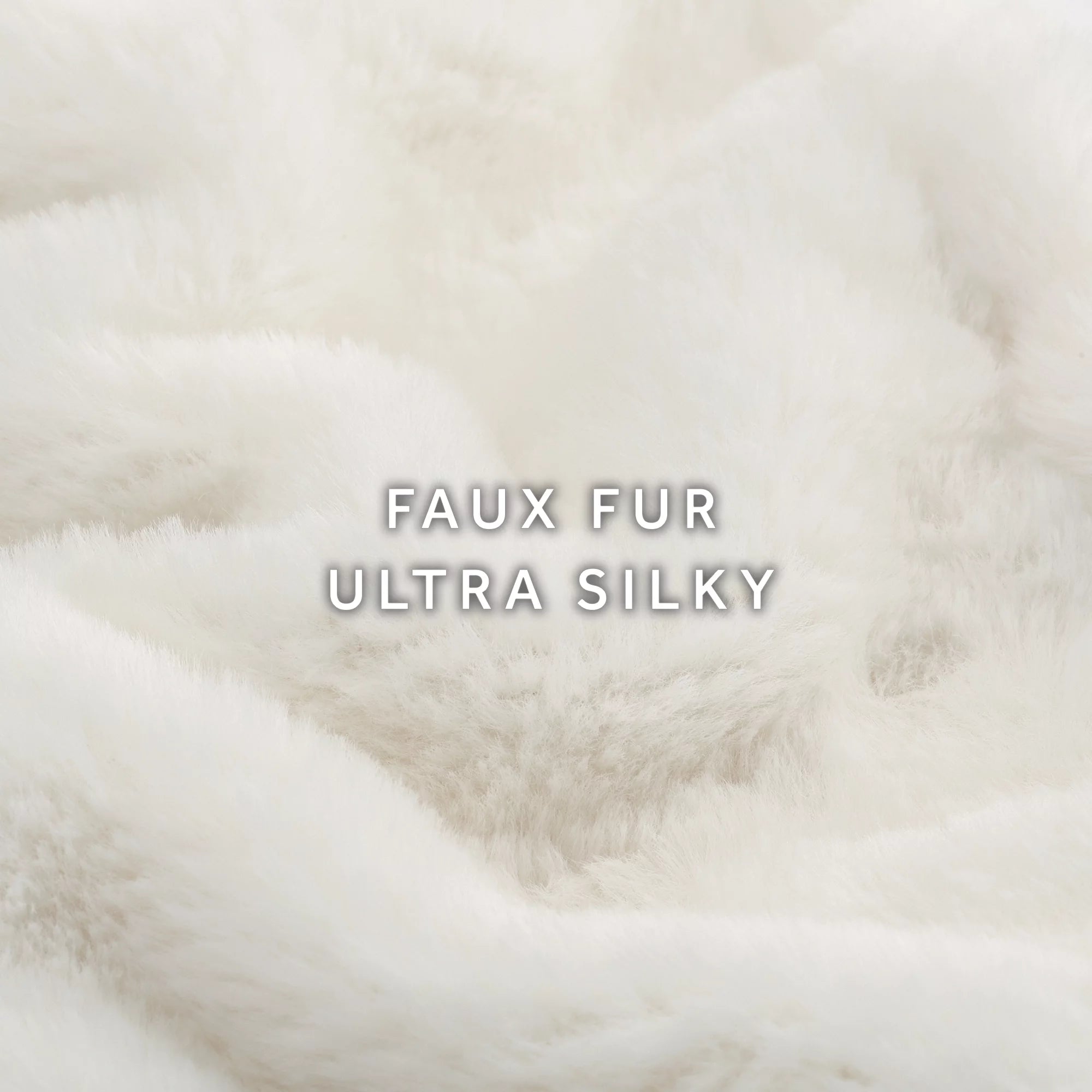 White Faux Fur Heated Electric Throw P924