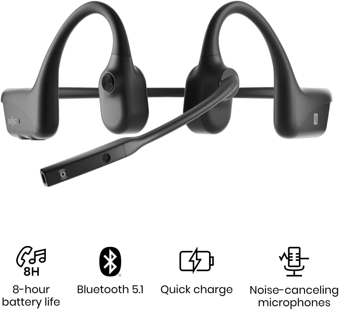Bone Conduction Open-Ear Stereo Bluetooth Headset With Noise-Canceling Boom Microphone V47099