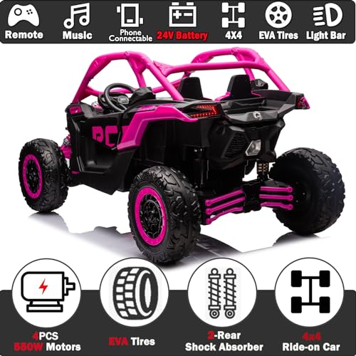 Blue 2 Seater 24V 4WD Electric Ride On Car with Remote Control E17903
