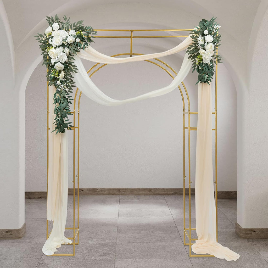Gold Metal Arch Backdrop Stand, 7.87x5.91 FT F415
