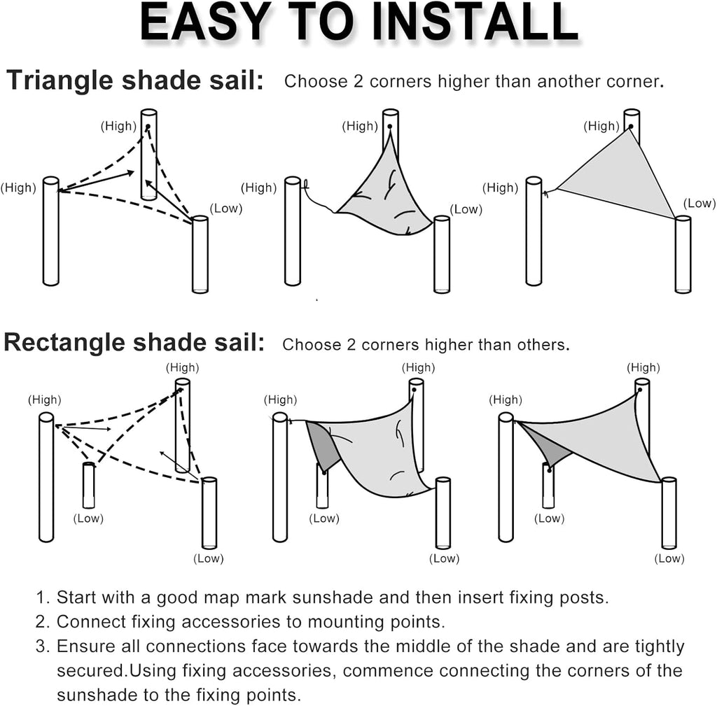 Rectangle Sun Shade Sails 5 x 8 ft Sand U3495