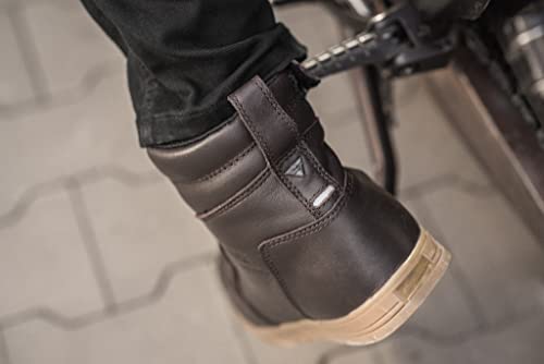 Leather Motorcycle Shoes with Side Zipper F674716