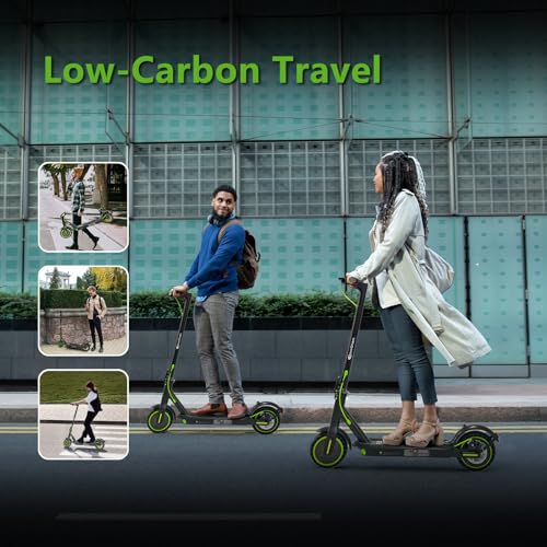 Electric Scooter with 500W Motor, 15-19MPH Max Speed, 18-21 Miles Range, 8.5" Solid Tires, 7.8AH Battery, Foldable (Green) H22103